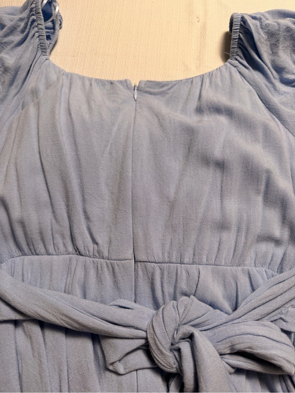 Altar'd State Sky Blue Puff-Sleeve Tiered Mini Dress - Picture 4 of 7
